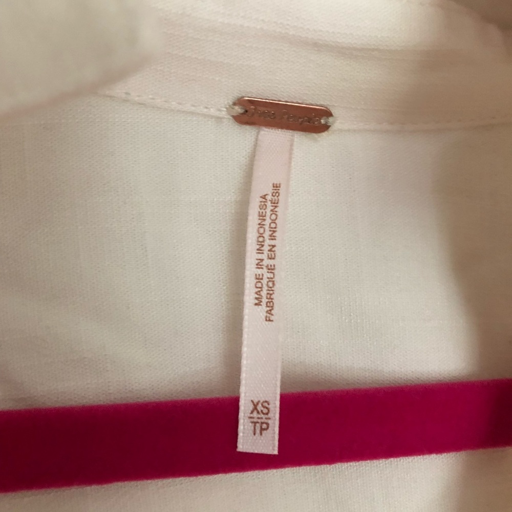 Free People Slouchy White Shirt - Picture 2 of 4